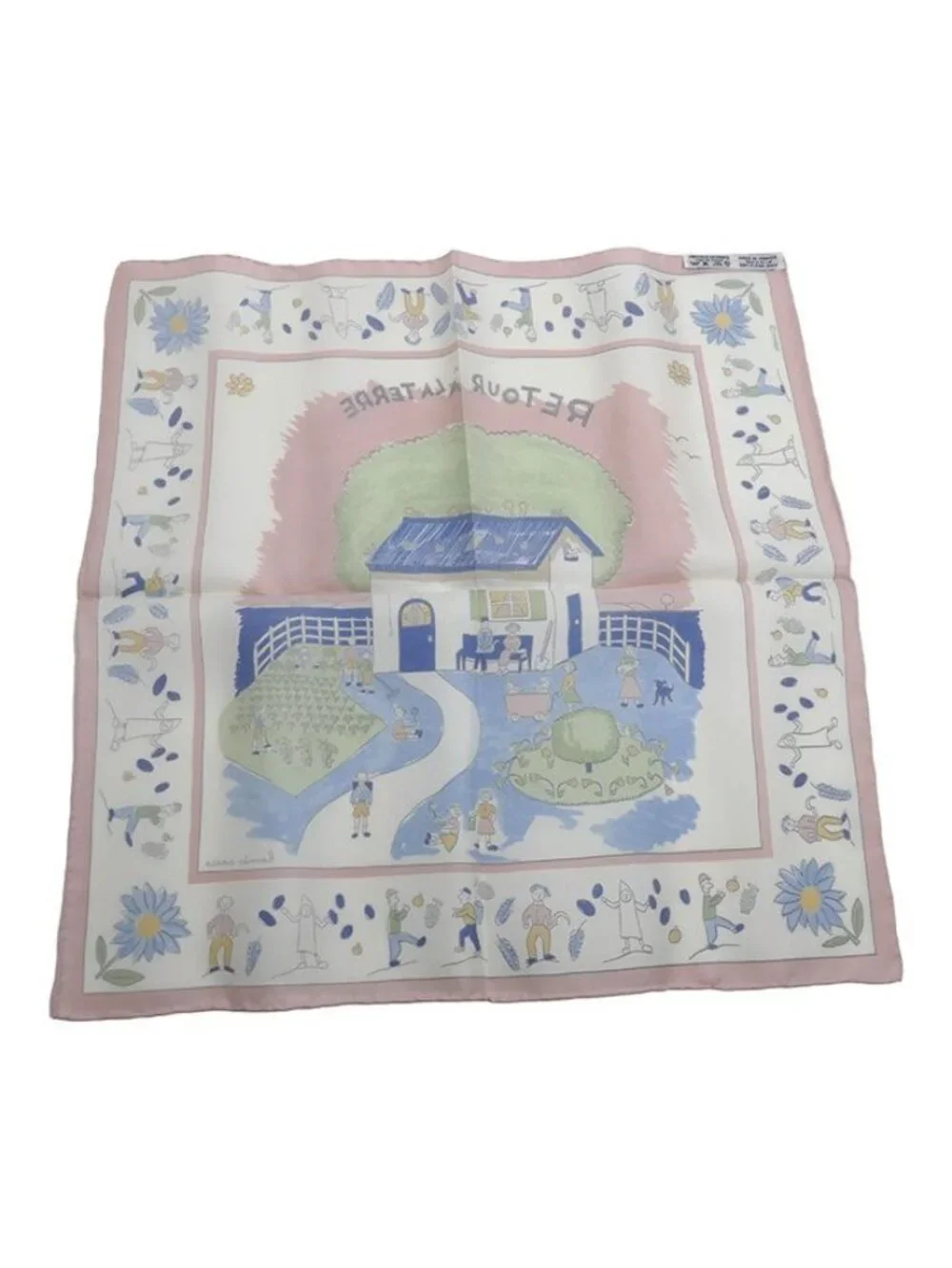 Hermes Carre 45 RE Tour a la Terre Scarf Multicolor Go Vintage